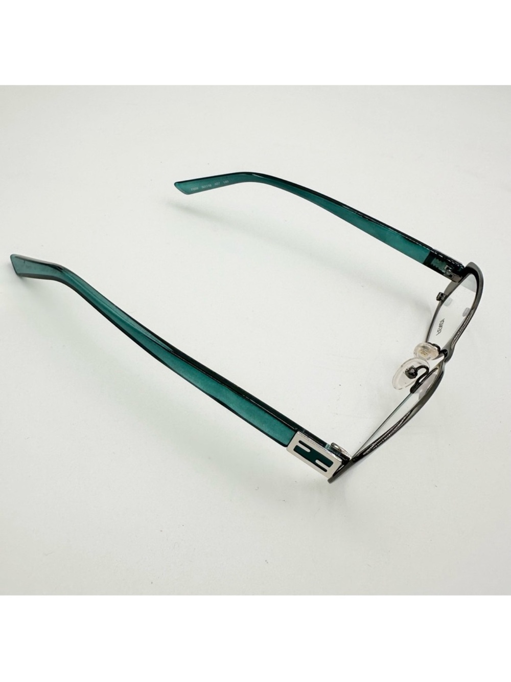 Fendi F899 Women's Eyeglasses Chrome & Blue Green Teal